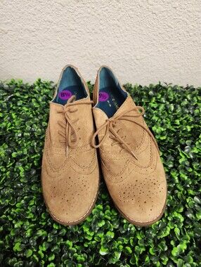 Cynthia Rowley suede Tan Brouge Wingtip Oxfords